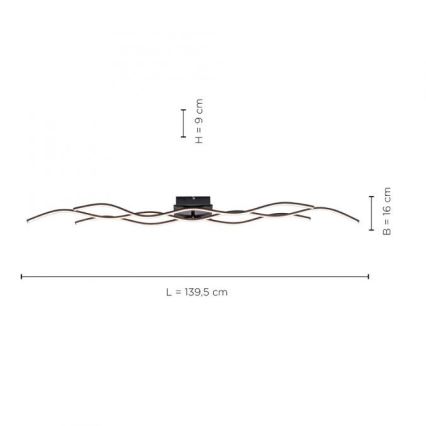 Leuchten Direkt 15167-18-LED Felületre szerelt csillár WAWE 2xLED/12,5W/230V+LED/17W fekete