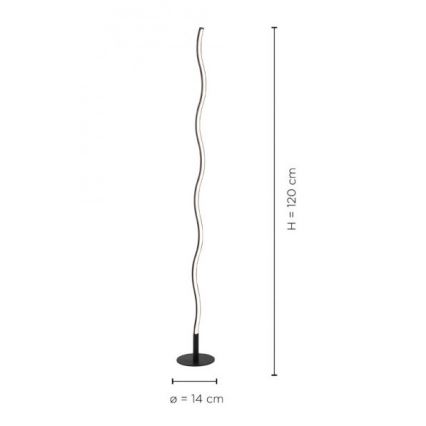 Leuchten Direkt 15168-18 - LED Állólámpa WAWE LED/12W/230V fekete