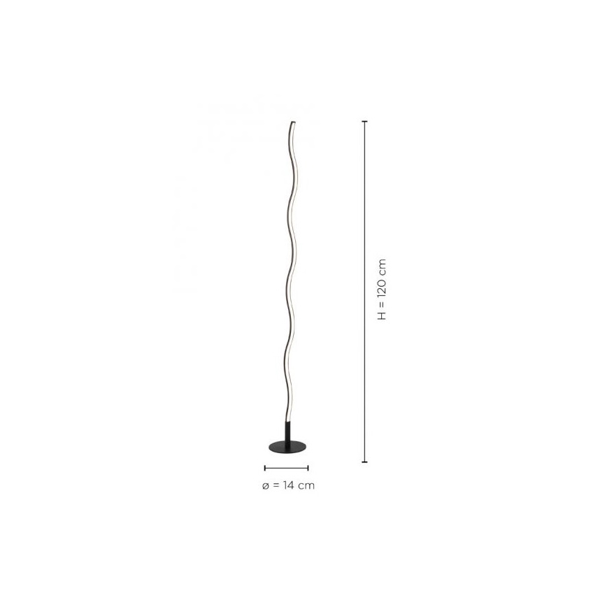 Leuchten Direkt 15168-18 - LED Állólámpa WAWE LED/12W/230V fekete