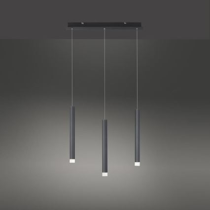 Leuchten Direkt 15203-18 - LED Csillár zsinóron 3xLED/4,8W/230V fekete