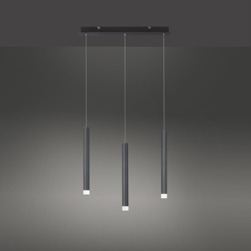 Leuchten Direkt 15203-18 - LED Csillár zsinóron 3xLED/4,8W/230V fekete