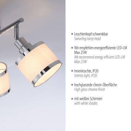 Leuchten Direkt 15373-17 - Spotlámpa ACCOR 3xE14/25W/230V