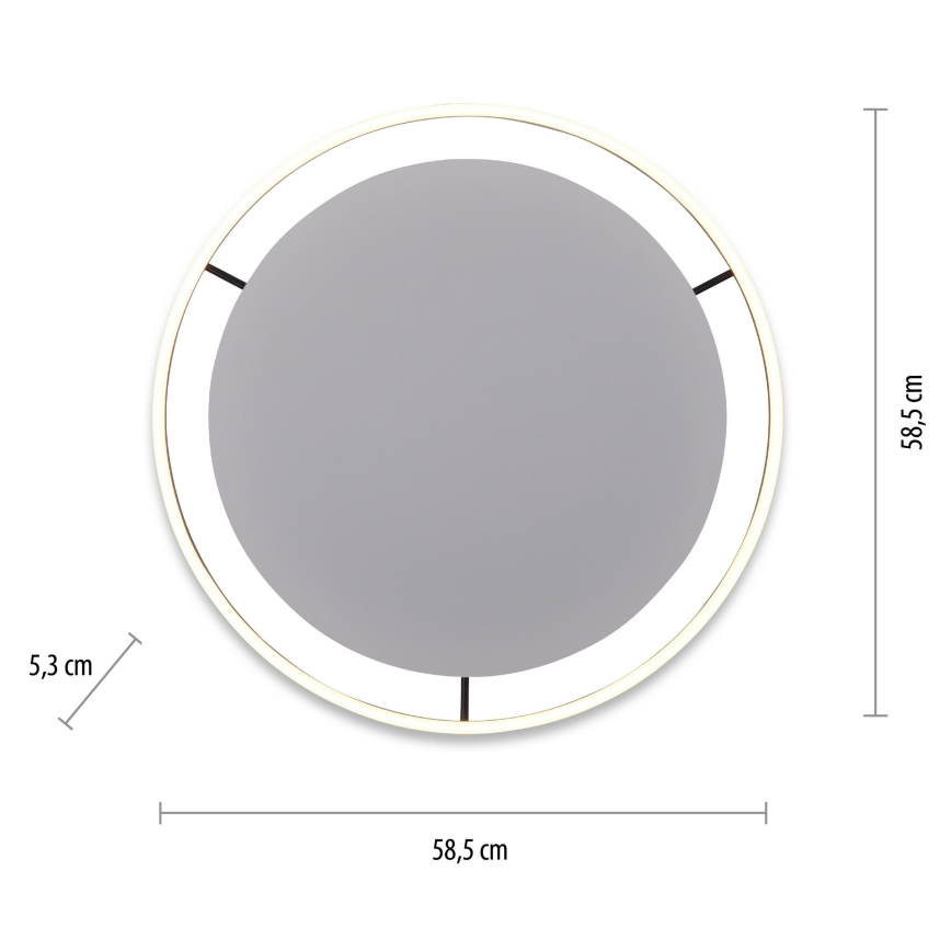 Leuchten Direkt 15392-13 - LED Dimmelhető mennyezeti lámpa RITUS LED/30W/230V fekete