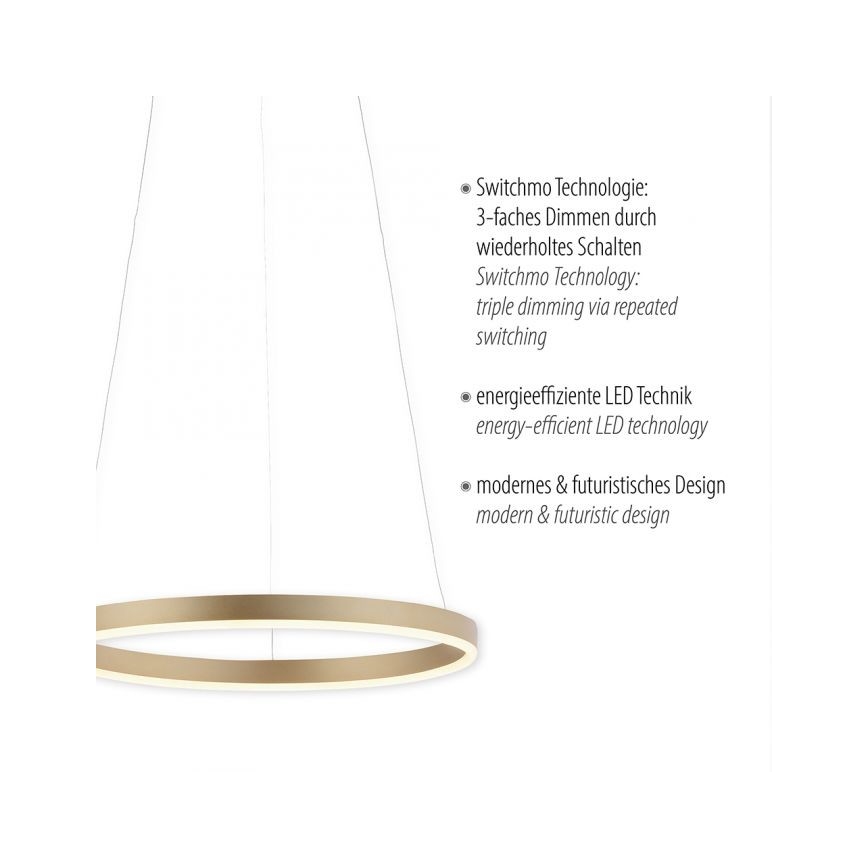 Leuchten Direkt 15393-60 - LED Dimmelhető csillár zsinóron RITUS LED/20W/230V