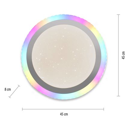 Leuchten Direkt 15411-21- LED RGB dimmelhető mennyezeti lámpa CYBA LED/26W/230V + távirányító