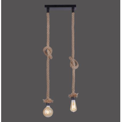 Leuchten Direkt 15486-18 - Csillár zsinóron ROPE 2xE27/15W/230V