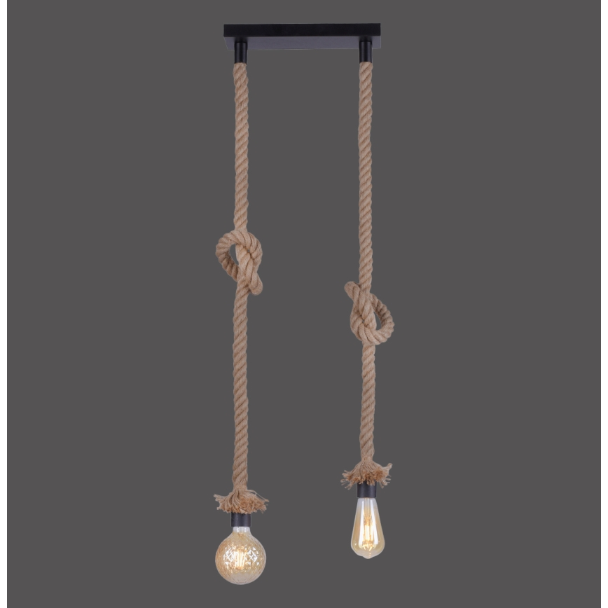 Leuchten Direkt 15486-18 - Csillár zsinóron ROPE 2xE27/15W/230V
