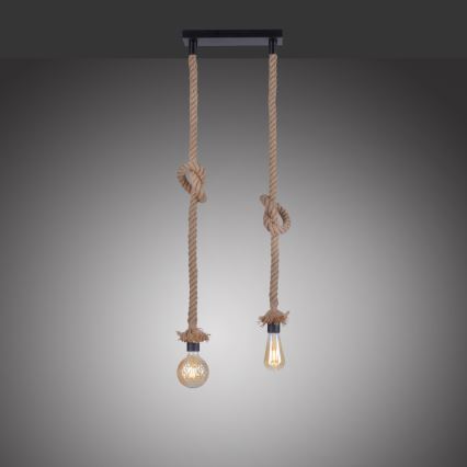 Leuchten Direkt 15486-18 - Csillár zsinóron ROPE 2xE27/15W/230V