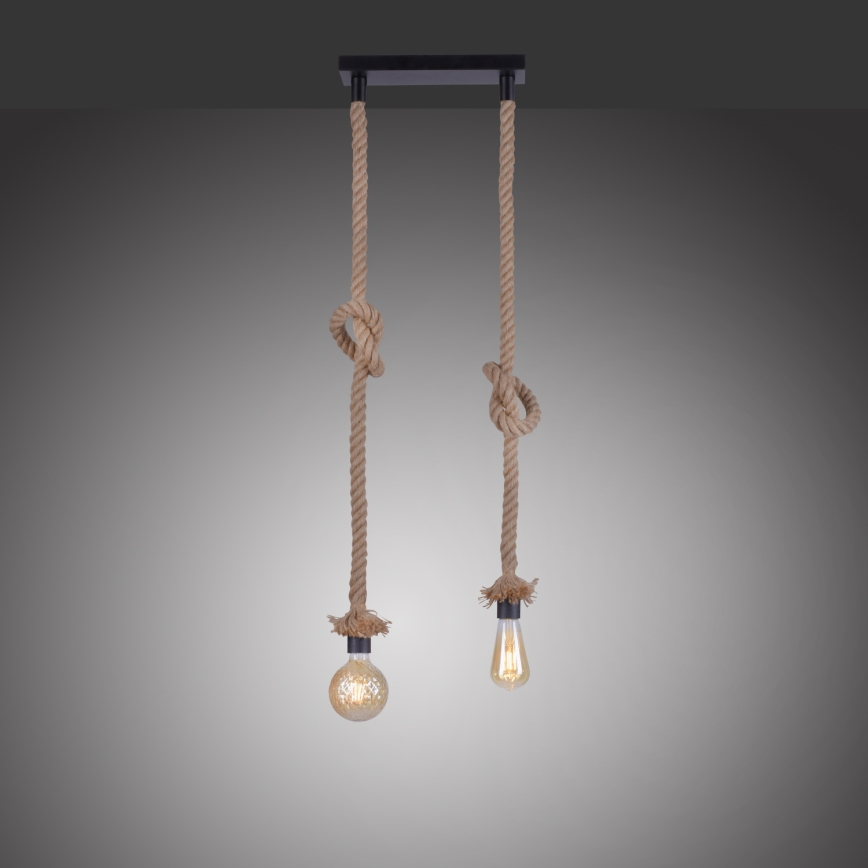 Leuchten Direkt 15486-18 - Csillár zsinóron ROPE 2xE27/15W/230V