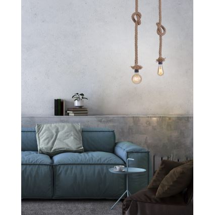 Leuchten Direkt 15486-18 - Csillár zsinóron ROPE 2xE27/15W/230V