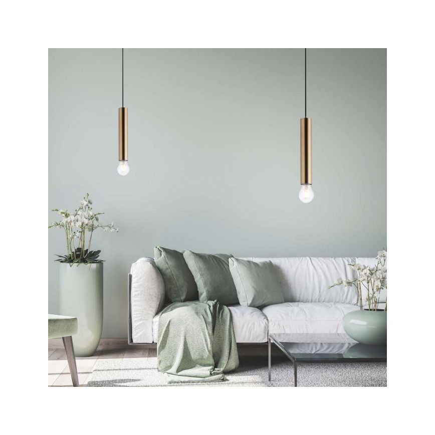 Leuchten Direkt 15617-60 - Csillár zsinóron BRUNA 1xE27/60W/230V sárgaréz