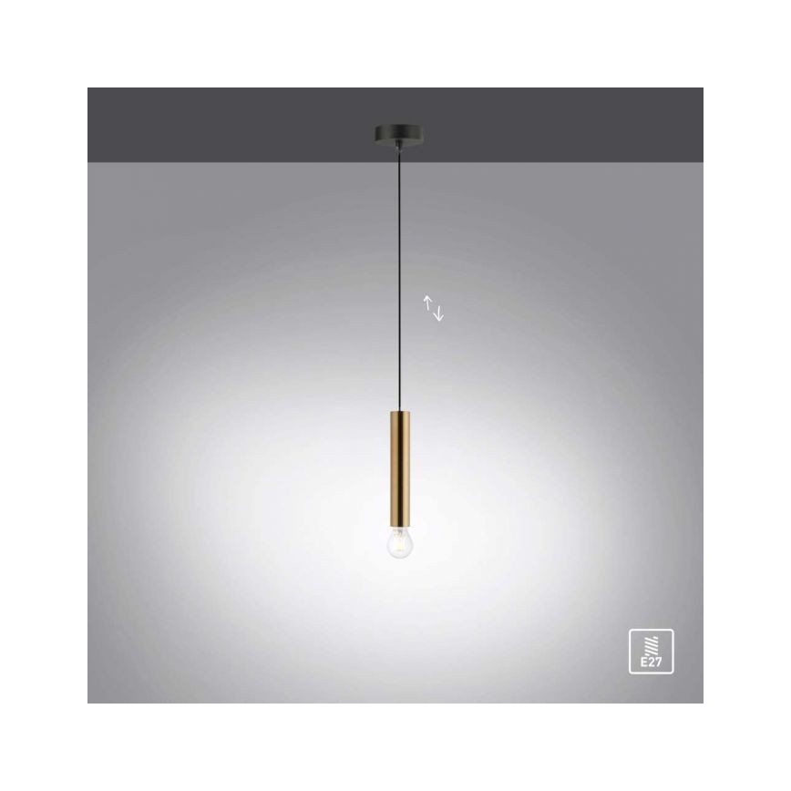 Leuchten Direkt 15617-60 - Csillár zsinóron BRUNA 1xE27/60W/230V sárgaréz