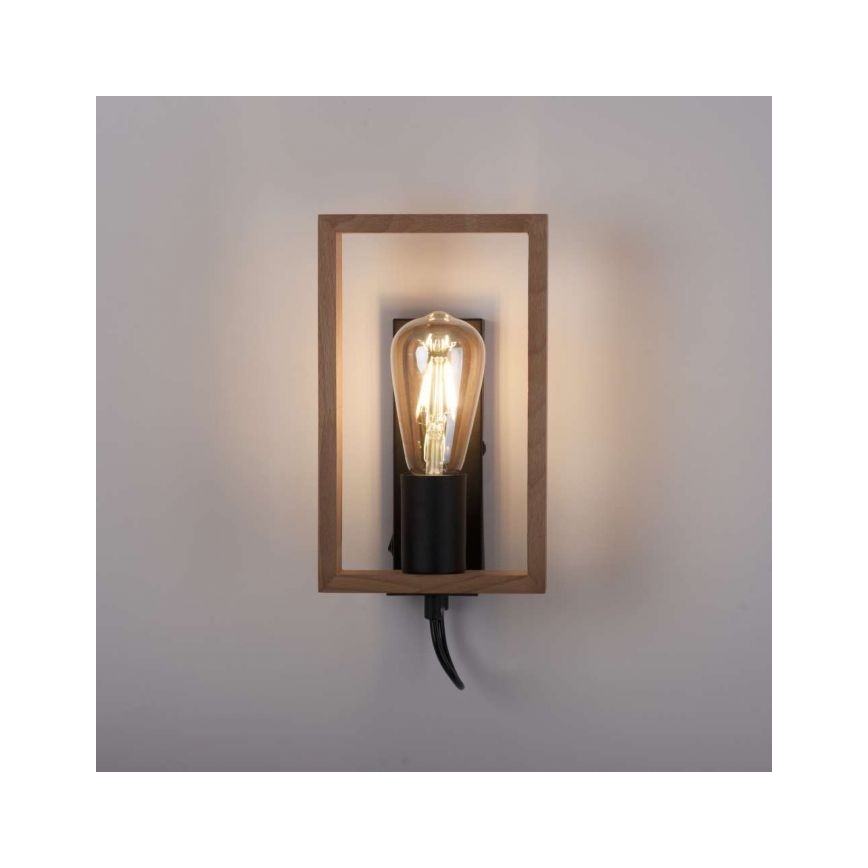 Leuchten Direkt 15654-18 - Fali lámpa FRANKY 1xE27/60W/230V akác