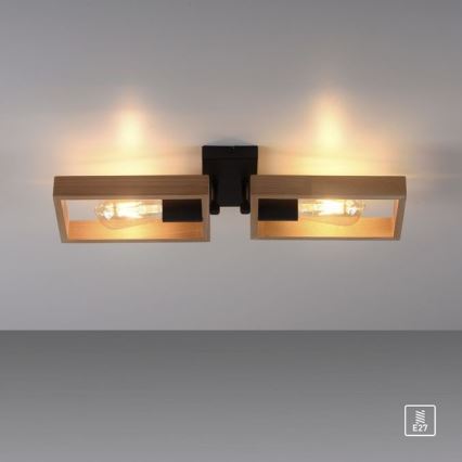Leuchten Direkt 15657-18 - Felületre szerelhető csillár FRANKY 2xE27/60W/230V akác