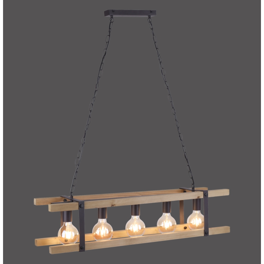 Leuchten Direkt 15685-79 - Csillár láncon EDITH 5xE27/60W/230V fenyő