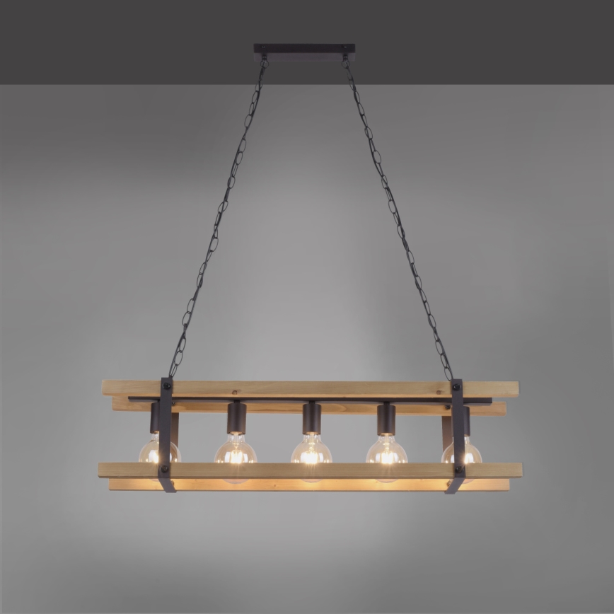 Leuchten Direkt 15685-79 - Csillár láncon EDITH 5xE27/60W/230V fenyő