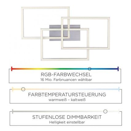 Leuchten Direkt 16431-55 - LED RGB dimmelhető mennyezeti lámpa MAXI LED/27W/230V + távirányító
