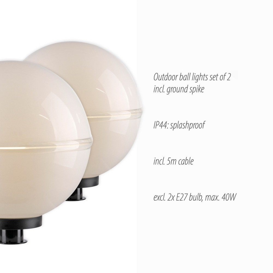 Leuchten Direkt 19324-16-2 - KÉSZLET 2x Kültéri lámpa 1xE27/40W/230V átm. 40 cm IP44