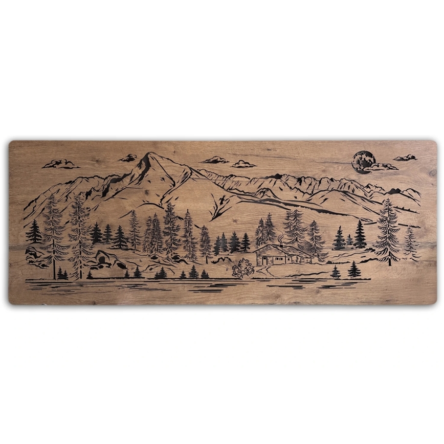 Li-Go 23524/DUB2 - Fényerőszabályozható LED fali dekoráció LED/24W/230V 130x50 cm tölgy/Hegyi kunyhó