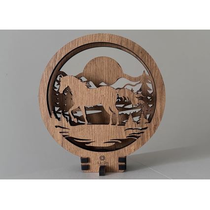 Li-Go 23598/DUB2 - LED fényerőszabályozható asztali dekoráció LED/12W/230V 20x22 cm tölgy/ló