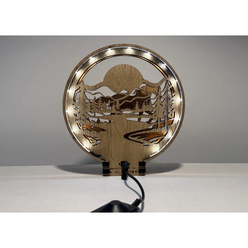 Li-Go 23598/DUB2 - LED fényerőszabályozható asztali dekoráció LED/12W/230V 20x22 cm tölgy/ló