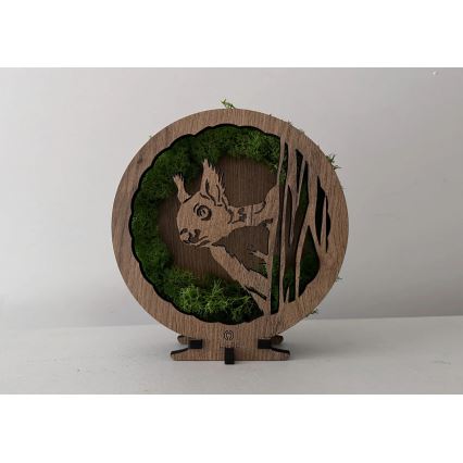 Li-Go 23625/DUB2 - LED dimmelhető asztali dekoráció LED/12W/230V 20x22 cm tölgy/Mohás mókus