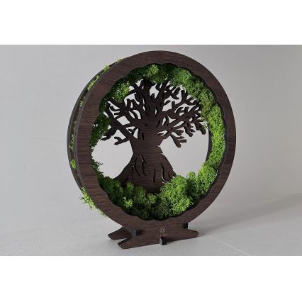 Li-Go 23631/DUB2 - LED fényerőszabályozható asztali dekoráció LED/12W/230V 30x31 cm tölgy/moha és fa