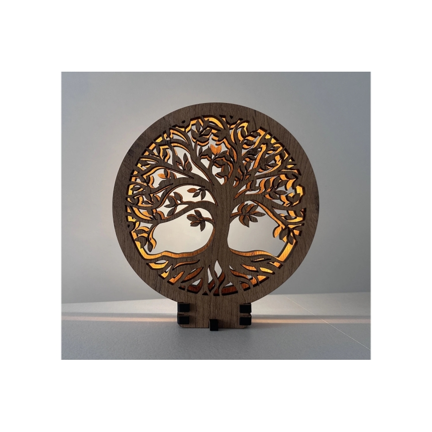 Li-Go 23648/DUB2 - LED dimmelhető asztali dekoráció LED/12W/230V 30x31 cm tölgy/Élet fája