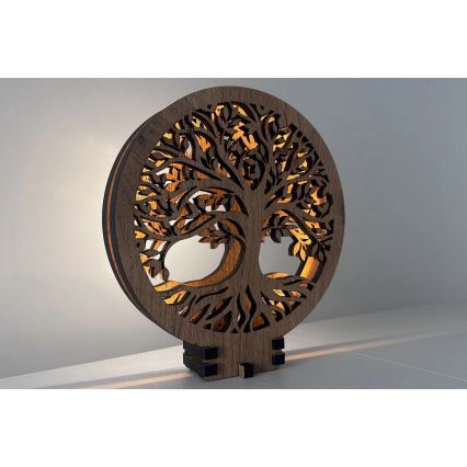 Li-Go 23648/DUB2 - LED dimmelhető asztali dekoráció LED/12W/230V 30x31 cm tölgy/Élet fája