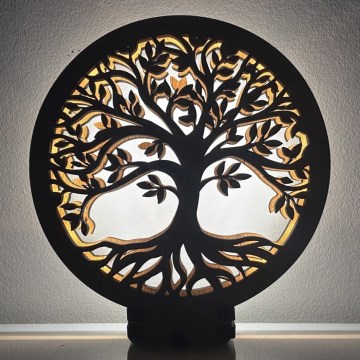 Li-Go 23648/DUB2 - LED dimmelhető asztali dekoráció LED/12W/230V 30x31 cm tölgy/Élet fája