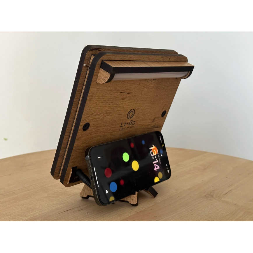 Li-Go 4070/DUB2 - LED asztali dekoráció LED/12W/230V 19x19 cm tölgy/ló