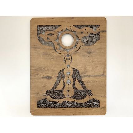 Li-Go 4421/A/4 - LED dimmelhető falra szerelhető dekoráció LED/10W/5V 30000 mAh 70x90 cm tölgy/csakrák