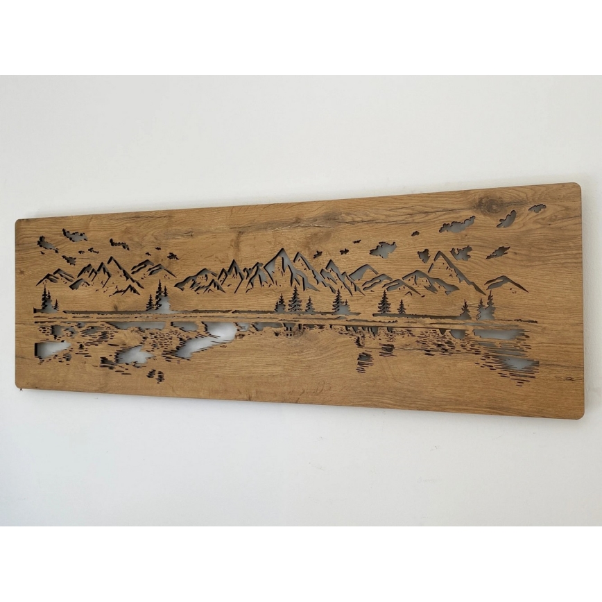 Li-Go 4778/A/4 - LED fényerőszabályozható fali dekoráció LED/10W/5V 30000 mAh 120x40 cm tölgy/Tó