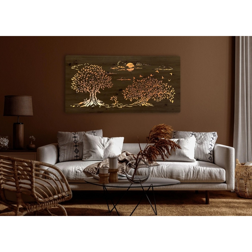 Li-Go 5307/DUB2 - Dimmelhető LED fali dekoráció LED/24W/230V 120x60 cm tölgy/Három tölgy