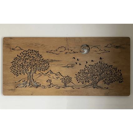 Li-Go 5478/DUB2 - LED dimmelhető fali dekoráció LED/24W/230V 130x60 cm tölgy/Négy tölgy és a hold