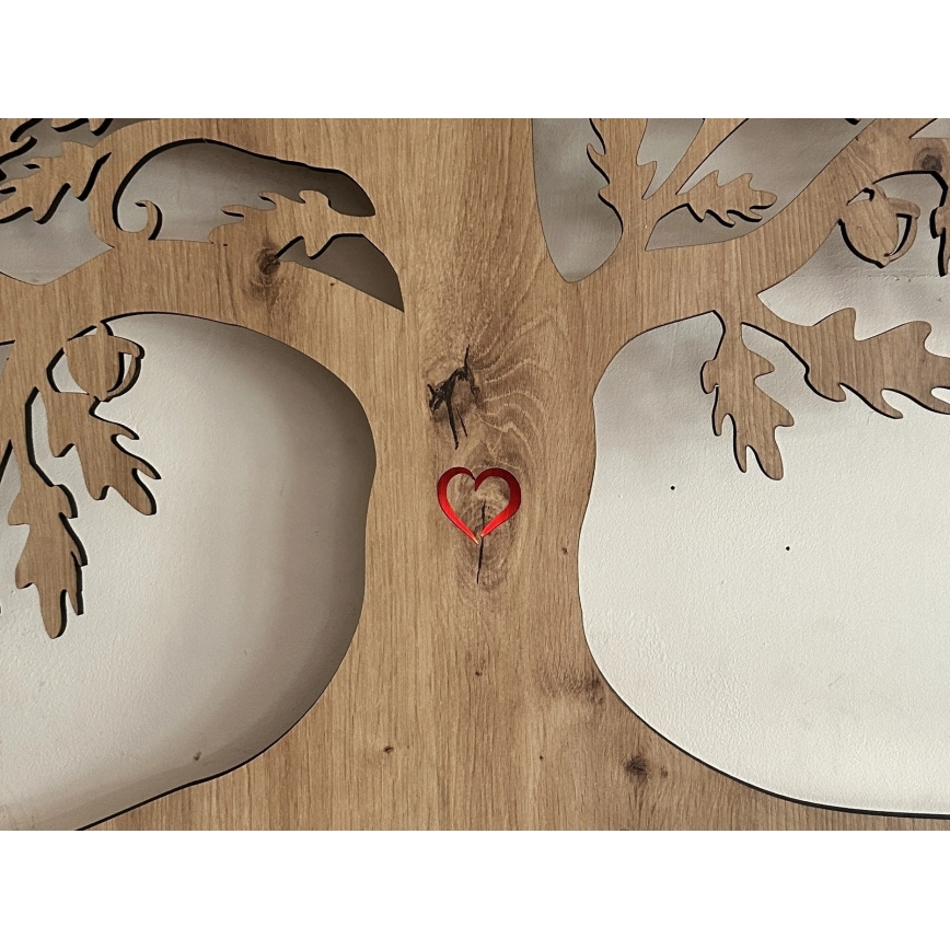 Li-Go 5729/DUB2 - Falra szerelhető LED dekoráció mozgásérzékelővel LED/10W/5V 90x110 cm tölgy