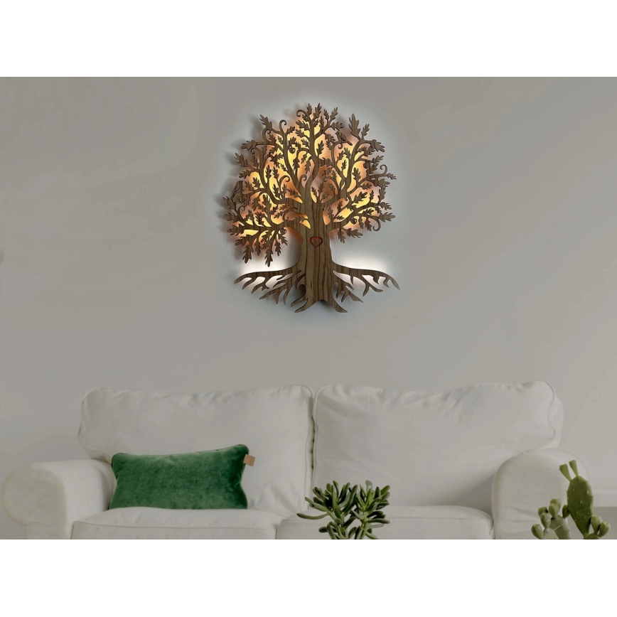 Li-Go 5747/DUB2 - LED dimmelhető fali dekoráció LED/10W/230V 45x55 cm tölgy