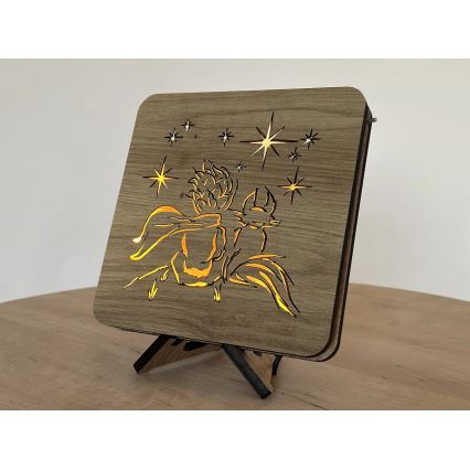 Li-Go 5788/DUB2 - LED asztali dekoráció LED/12W/230V 19x19 cm tölgy/A kis herceg