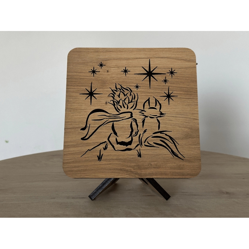 Li-Go 5788/DUB2 - LED asztali dekoráció LED/12W/230V 19x19 cm tölgy/A kis herceg