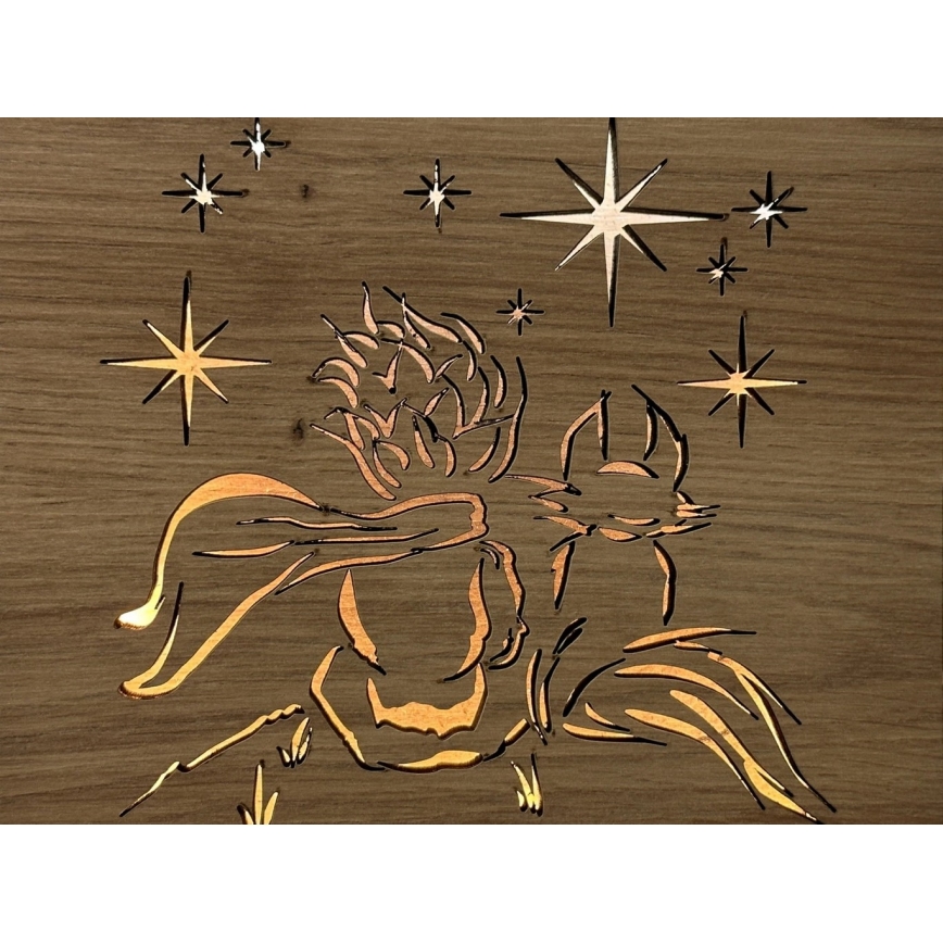 Li-Go 5788/DUB2 - LED asztali dekoráció LED/12W/230V 19x19 cm tölgy/A kis herceg