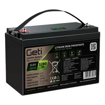 LiFePO4 12,8V/100Ah akkumulátor kijelzővel