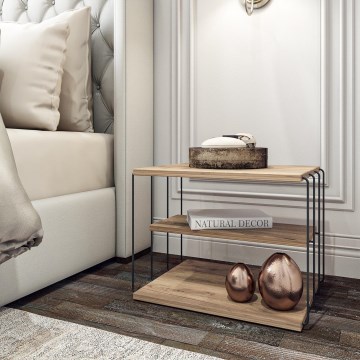 LIFON dohányzóasztal 40x50 cm barna/fekete