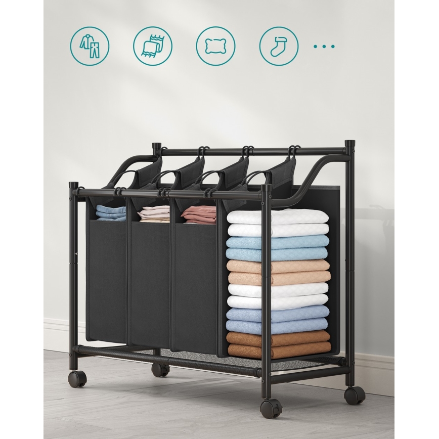 LINA fekete szennyeskosár