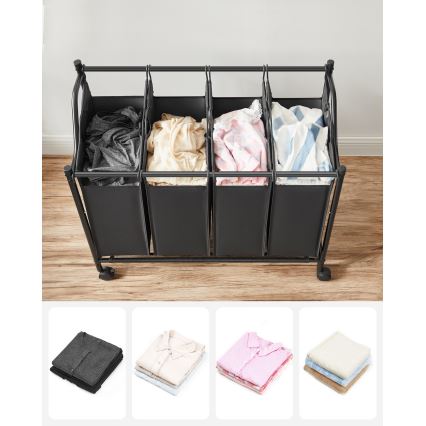 LINA fekete szennyeskosár