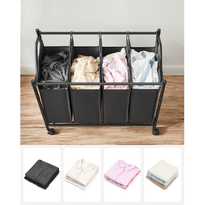 LINA fekete szennyeskosár