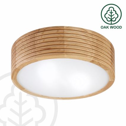 LINARO fürdőszobai mennyezeti lámpatest, 2xE27/15W/230V, IP54, tölgy, átmérő 27 cm