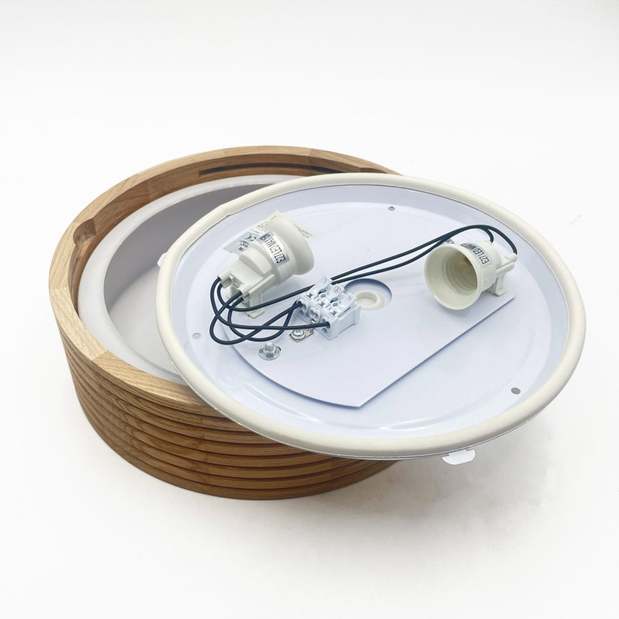 LINARO fürdőszobai mennyezeti lámpatest, 2xE27/15W/230V, IP54, tölgy, átmérő 27 cm