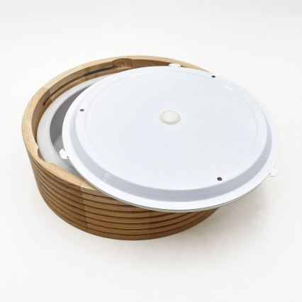 LINARO fürdőszobai mennyezeti lámpatest, 2xE27/15W/230V, IP54, tölgy, átmérő 27 cm