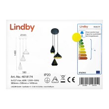 Lindby - Csillár zsinóron 3xE27/60W/230V
