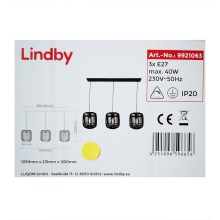 Lindby - Csillár zsinóron CANYANA 3xE27/40W/230V